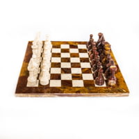 Battling Blades Copy Of Marble Chess Set White And Black Marble Chess 12in Board With Chess Pieces