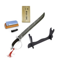 Battling Blades Cutlass Bundle Damascus Steel Cutlass Sword Maintenance Kit Sharpener Sword Stand