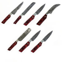 Battling Blades Kitchen Damascus Steel 7 Knife Set