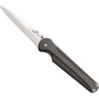 Bear &amp; Son Cutlery 4 3/8 Stiletto Black Aircraft Aluminum Handle With Satin Finish Blade With Pocket Clip