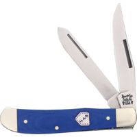 Bear &amp; Son Cutlery Mini Trapper Silver and Blue Knife