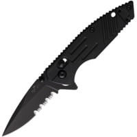 Bear &amp; Son Cutlery Black Zytel Serrated 2.5in Folding Knife