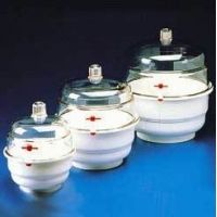 Bel-Art Space Saver Vacuum Desiccators, SCIENCEWARE 420120000 Clear Polycarbonate Bottom