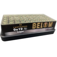Belom 9mm Luger 124 Grain Full Metal Jacket FMJ Brass Cased Pistol Ammunition