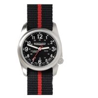 Bertucci Watches A-2S Brushed Stainless Steel Thin Red Line Watch