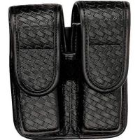 Bianchi 7902 Double Mag Pouch - Basket Black, Brass 22193
