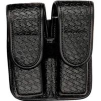 Bianchi 7902 Double Mag Pouch - Basket Black, Brass 22197