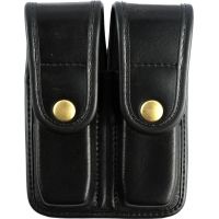 Bianchi 7902 Double Mag Pouch - Plain Black, Brass 22192