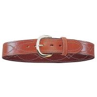 Bianchi B9 Fancy Stitched Belt - Plain Tan/Suede, Brass Buckle
