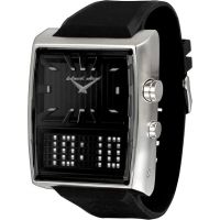 Black Dice Duo Project Analog/Electronic Mens Wrist Watch - Dual Display