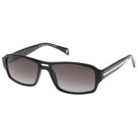 Black Forever 621 Sunglasses - Black w/ Silver Trim, Grey Gradient Lenses BKSG621