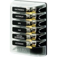 Blue Sea Systems 5018 ST Glass Fuse Block w/out Negative Bus