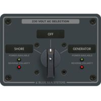 Blue Sea Systems 8359 AC Rotary Switch Panel 30 Ampere 2 Positions + OFF, 2 Pole