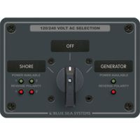 Blue Sea Systems 8386 AC Rotary Switch Panel 30 Ampere 2 Positon + OFF, 4 Pole