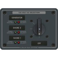 Blue Sea Systems 8366 AC Rotary Switch Panel 30 Ampere 3 Positions + OFF, 2 Pole