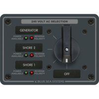 Blue Sea Systems 8361 AC Rotary Switch Panel 65 Ampere 3 Positions + OFF, 3 Pole