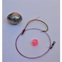 Blue Water Candy 1/0 BN Kahle on 20# Fluoro Flounder/Carolina Slip Rig