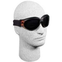 Bobster Cruiser Interchangeble Lens Foam Seal Goggle w/ Black Flames Frame, Smoke Anti-fog Lens