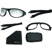 Bobster Echo Convertible Goggles/Sunglasses - Black Frame and Smoked and Clear Lens w/ Military Ballistics Standards BECH101