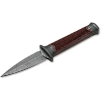 Boker Solingen P08 Damascus Dagger 3.23 in Rosewood Fixed Blade Knife