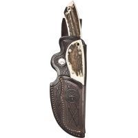 Boker USA Arbolito Guide'S Combo Set Stag Fixed Blade Set of Gut Hook Knives w/ Leather Sheath