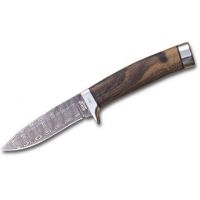 Boker USA Damascus Hunter Fixed Blade Hunting Knife - 7.38in Overall Length