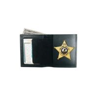 Boston Leather Book Style Badge Case Wallet