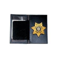 Boston Leather Book Style Badge Case With Ove