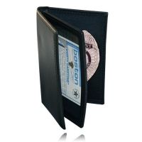 Boston Leather Book Style Badge Casewith 2 O