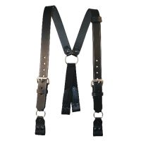 Boston Leather Firefigter's Suspenders W/ Loop Attachment and Reflective Ribbon