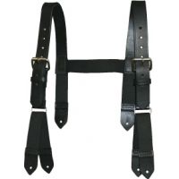 Boston Leather H- Back Leather Suspenders 6 P
