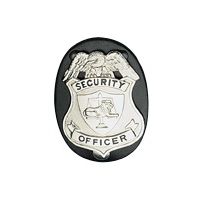 Boston Leather Oval Clip On Badge Holder