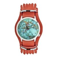 Boum Originaire Leather-Band Watch w/Fringed Sheath