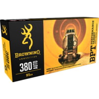 Browning BPT Performance Target Pistol .380 ACP 95 Grain Full Metal Jacket Brass Cased Centerfire Pistol Ammunition