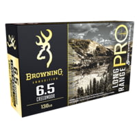 Browning Long Range Pro 6.5mm Creedmoor 130 Grain Sierra MatchKing Boat Tail Hollow Point Brass Cased Centerfire Rifle Ammunition