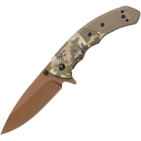 Browning Auruc Framelock A/O Camo 3.38 in Steel Assisted Opening Folding Knife
