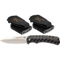 Browning Bg Knife/light Combo W/folding Knife And Cap Light Black
