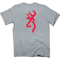 Browning Bg Men's T-shirt Red Buckmark Xx-large Heather Gray&lt;