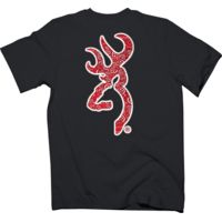 Browning Bg Men's T-shirt W/buck Mark Logo Small Black/red Bandana<
