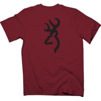 Browning Bg Men's T-shirt W/buck Mark Logo Small Garnet Red/black<