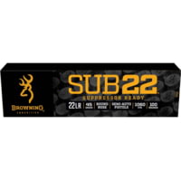 Browning SUB-22 22 LR 45 Grain Blackened Lead Round Nose Brass Rifle Ammunition
