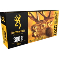 Browning BXC .300 Winchester Short Magnum 185 grain Controlled Expansion Terminal Tip Brass Cased Centerfire Rifle Ammunition