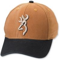 Browning Canvas Contrast Brim Cap with Buckmark, Acorn/Black 308215781