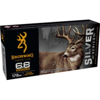 Browning SILVER 6.8 Western 170 Grain Plated Soft Point Brass Rifle Ammunition