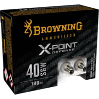 Browning X-Point .40 S&amp;W 180 grain X-Point Brass Cased Centerfire Pistol Ammunition