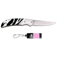 Browning Breast Cancer Awareness Prism II Zebra Knife &amp; Nichia LED Keychain Light Combo