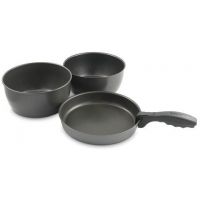 Brunton Hard Anodized Aluminum Cook Set / Two Pots, Frypan and Handle VCOOKSET