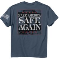 Buck Wear T-shirt &quot;america Safe Again&quot; S-sleeve Slate Lrg