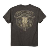 Buck Wear T-shirt &quot;chevy Steer Skull S-sleeve Charcoal Ht Lrg