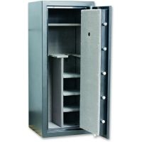 Bulldog Cases &amp; Vaults 59x28x22 Deluxe Fire Rated Floor Vault w/ Mech. Lock, Shelves- black